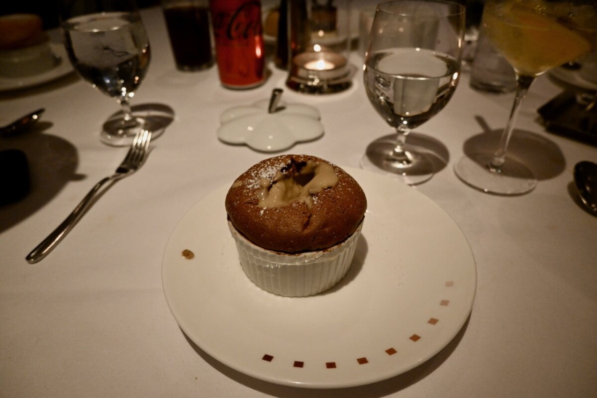 Celebrity Murano Restaurant dark chocolate souffle