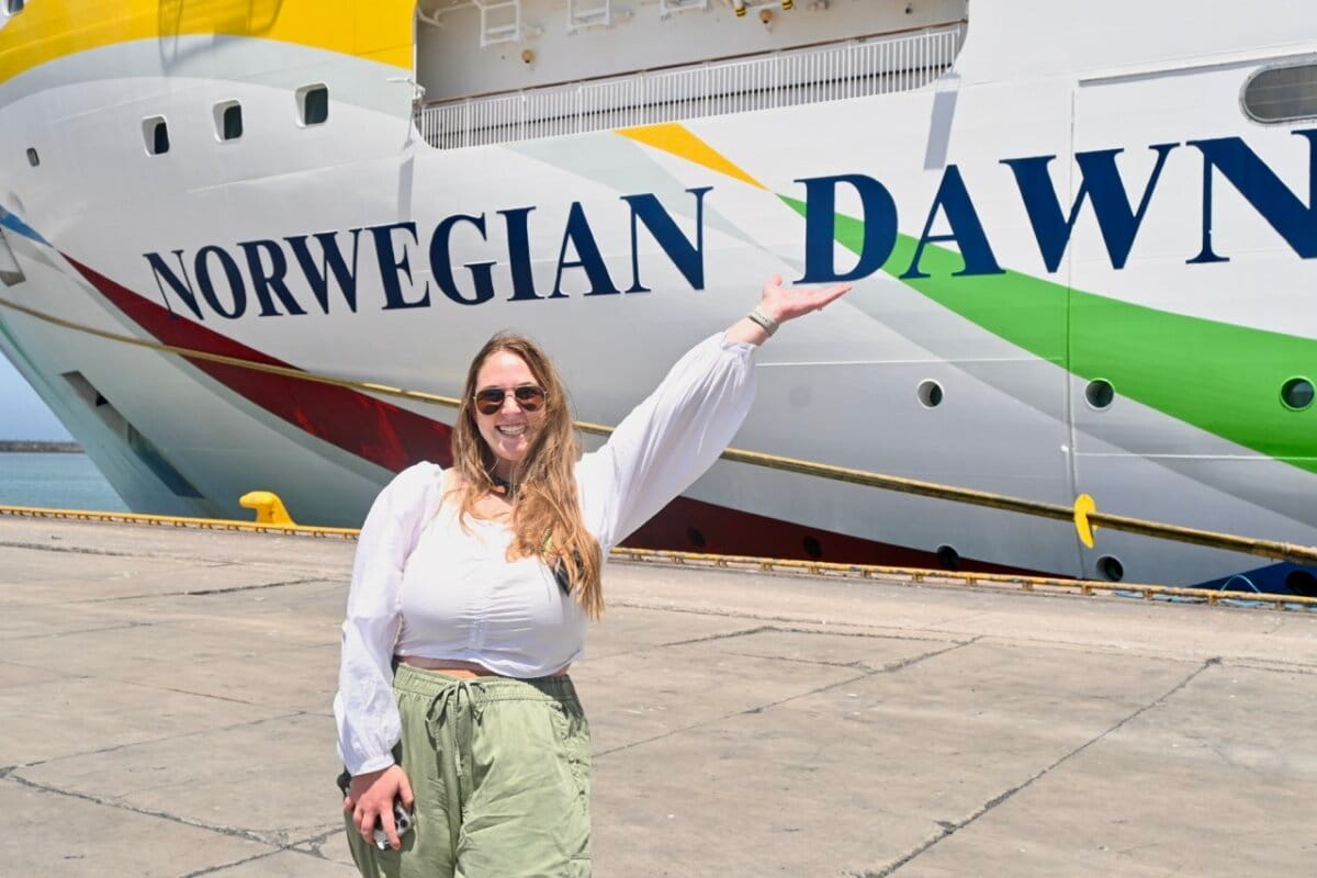 Allie Hubers with Norwegian Dawn in Africa