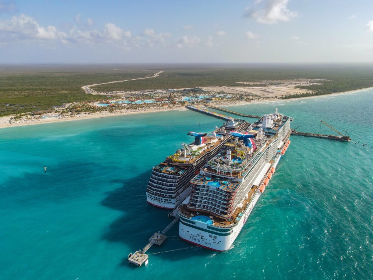 Carnival Ships docked at Celebration Key