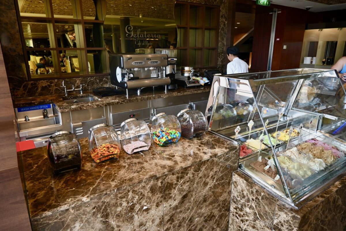 Celebrity Cruises Cafe al Bacio Gelateria toppings