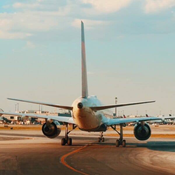 Delta Airline Plane from behind in Atlanta