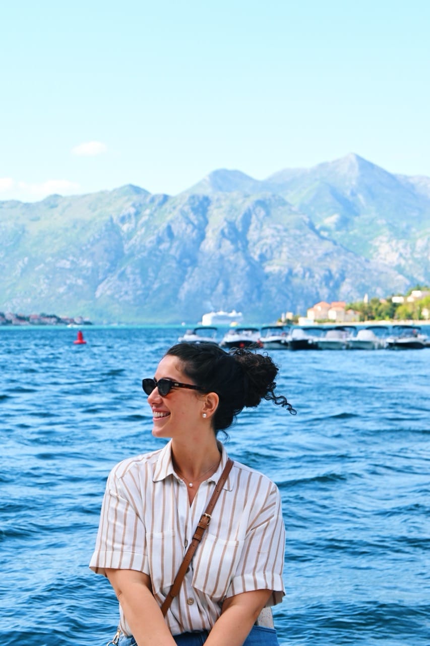 Rosina Cheverez in Montenegro wearing European Cruise Outfit