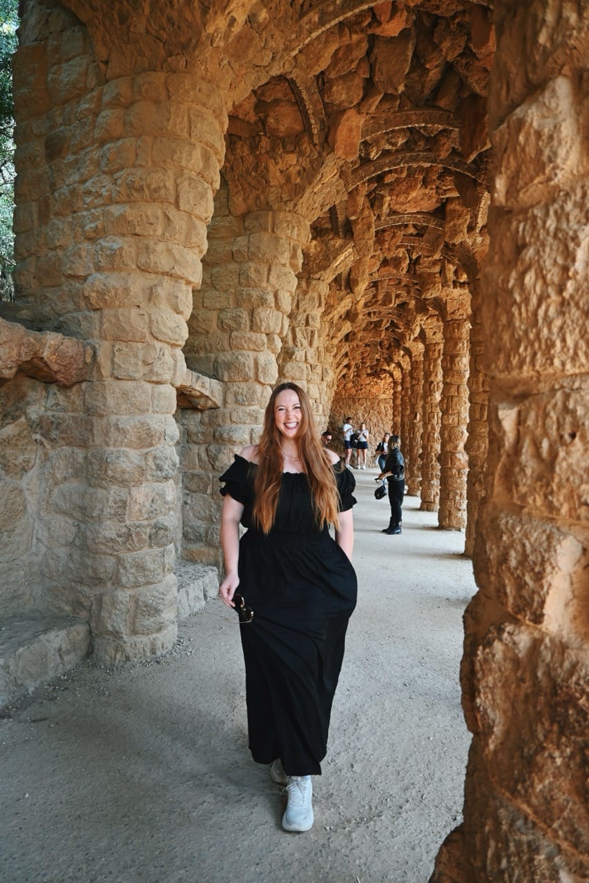 Allie Hubers wearing European Cruise Outfit in Barcelona