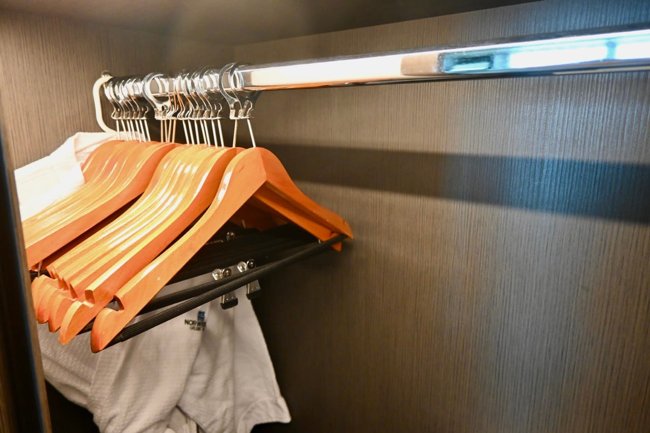 Norwegian Cruise Line Club Balcony Suite hangers