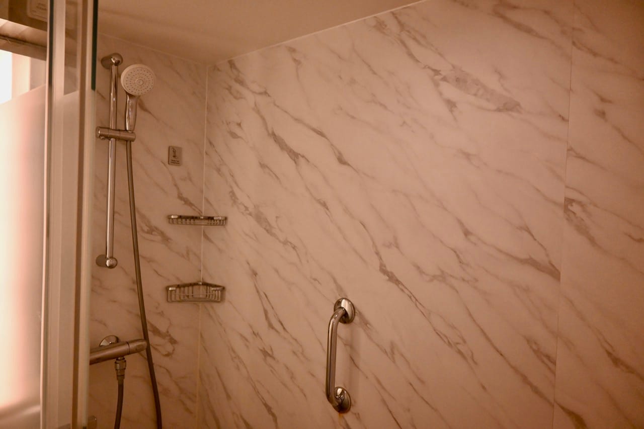 Norwegian Cruise Line Club Balcony Suite bathroom shower