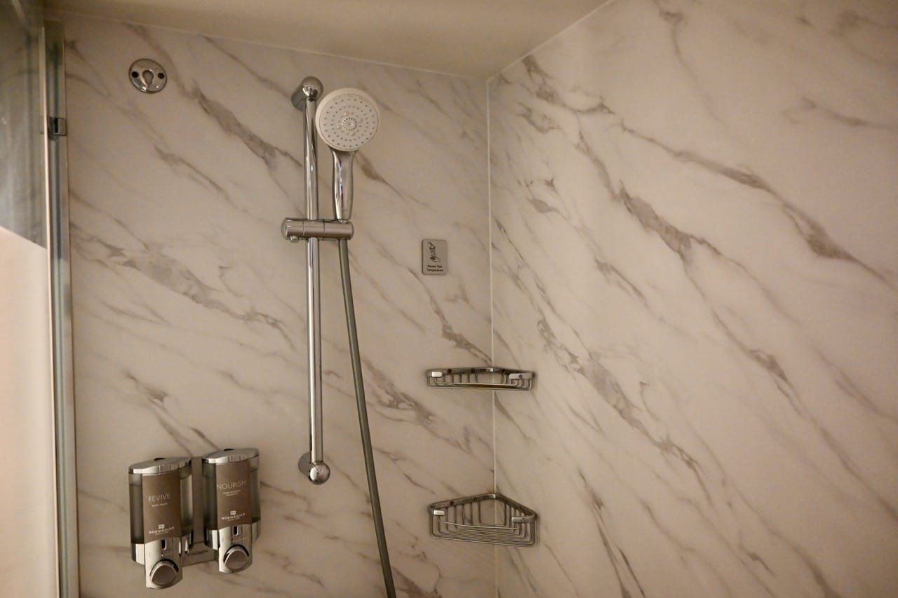 Norwegian Cruise Line Club Balcony Suite shower head