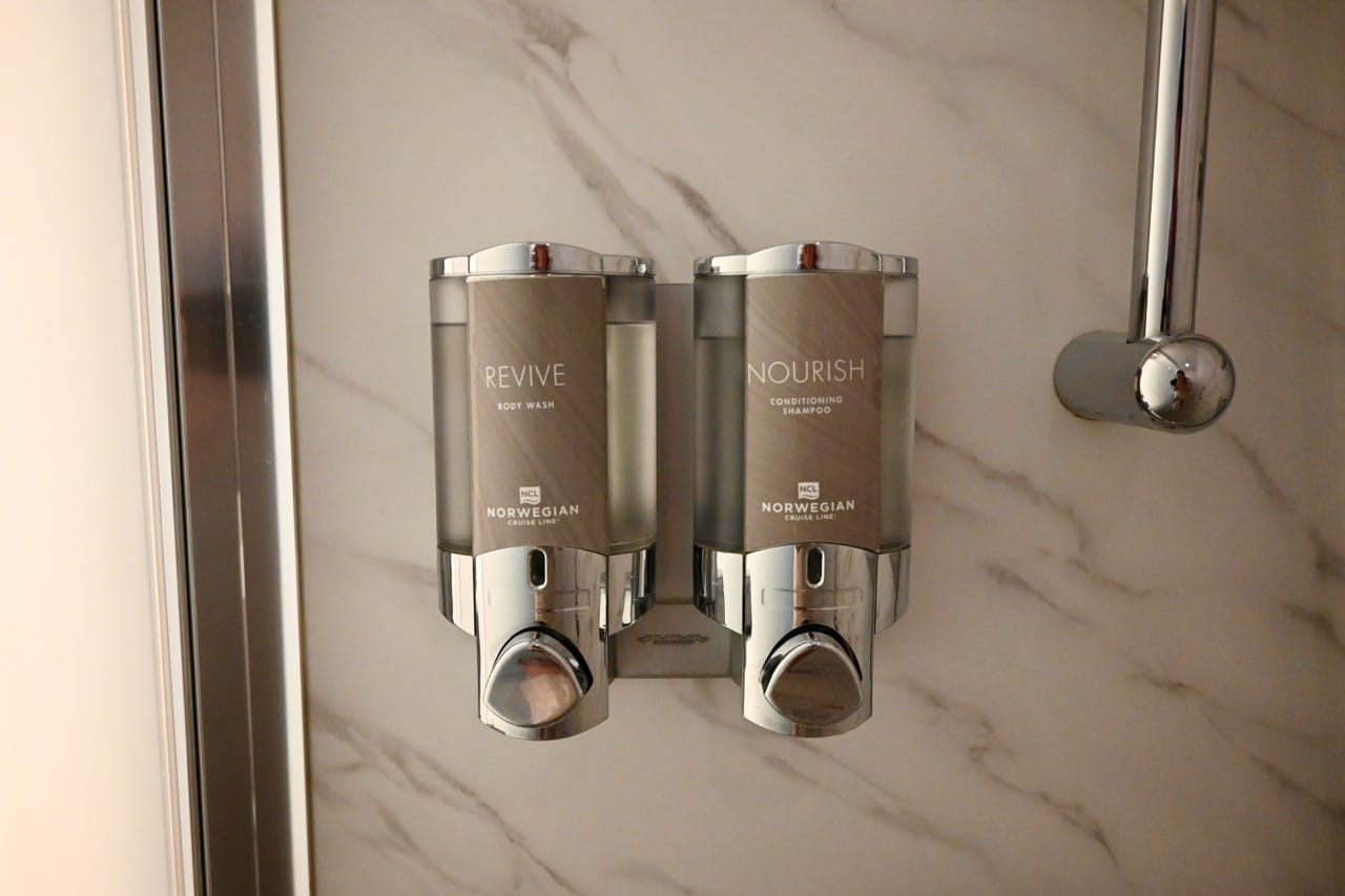 Norwegian Cruise Line Club Balcony Suite bath products