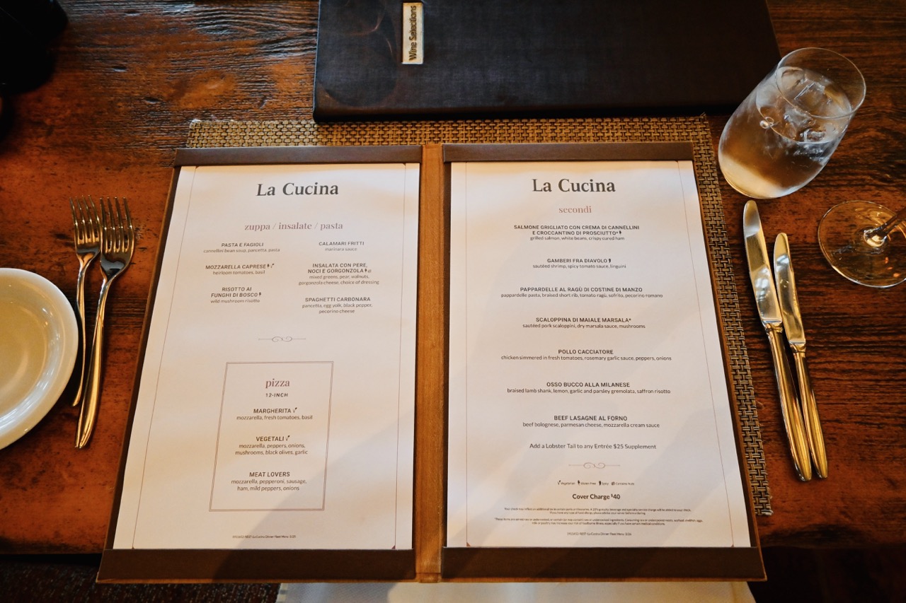NCL La Cucina Menu