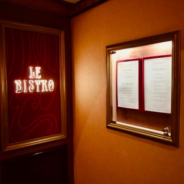 NCL Le Bistro Restaurant Entrance and Menu