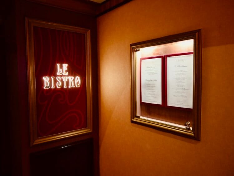 NCL Le Bistro Restaurant Entrance and Menu