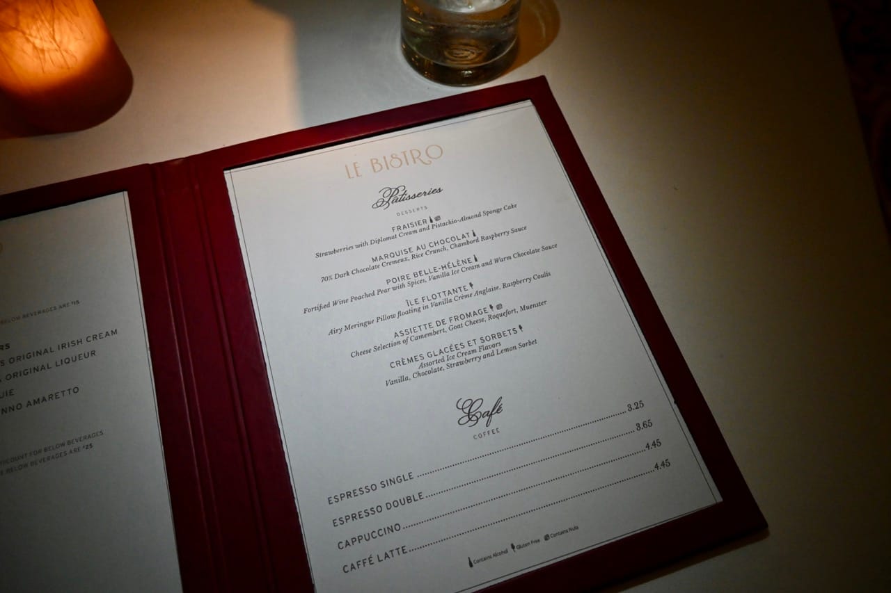 NCL Le Bistro Dessert Menu