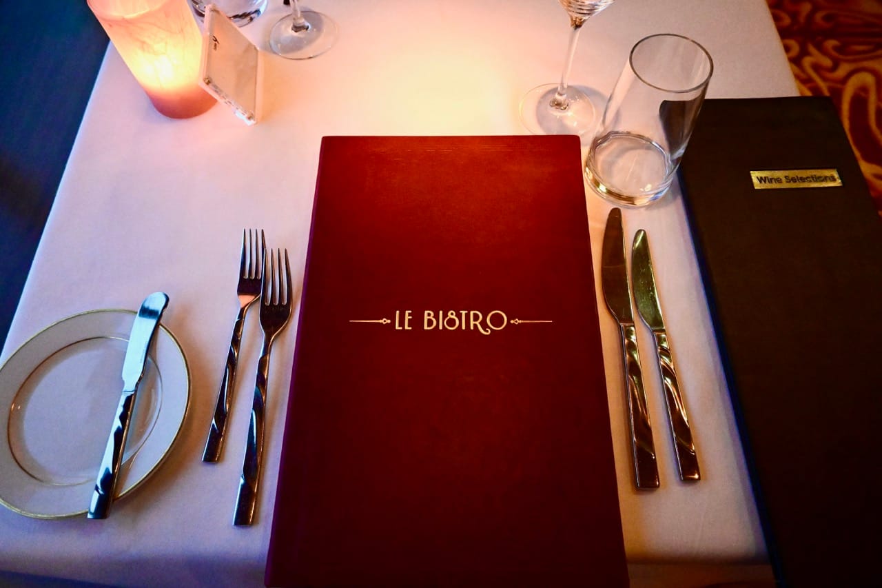 NCL Le Bistro Menu and Table