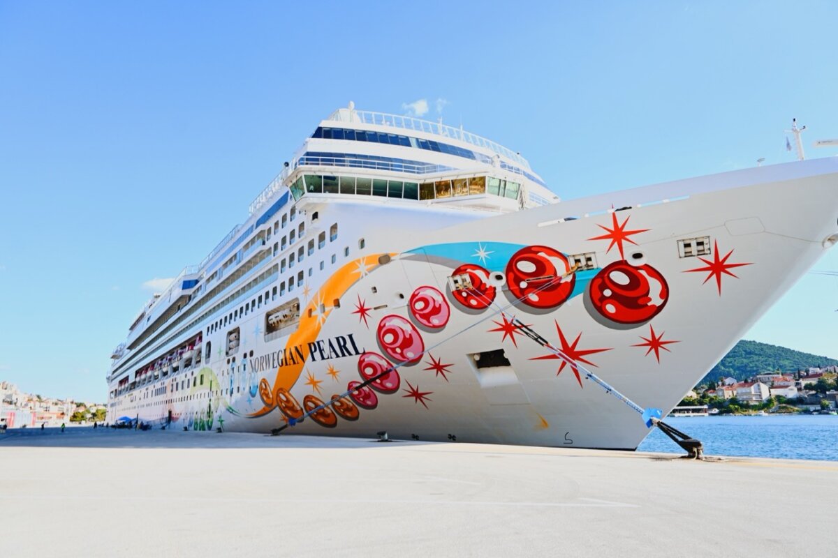 NCL Pearl docked in Dubrovnik, Croatia