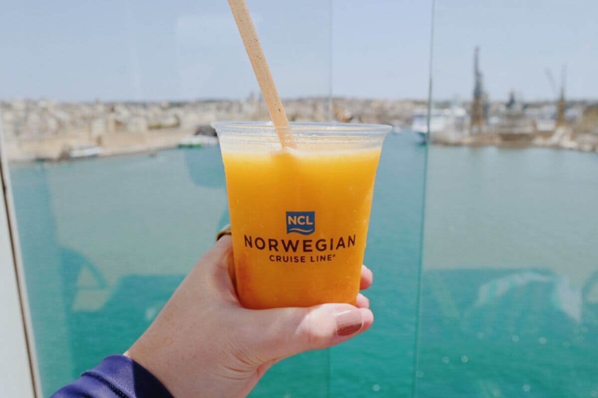 Norwegian Cruise Line mango cocktail in Malta