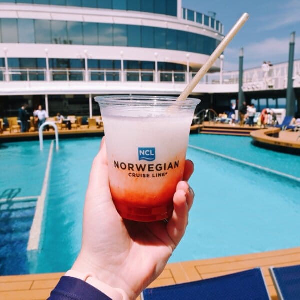 Norwegian Cruise Line Lava Flow Cocktail on Pool Deck