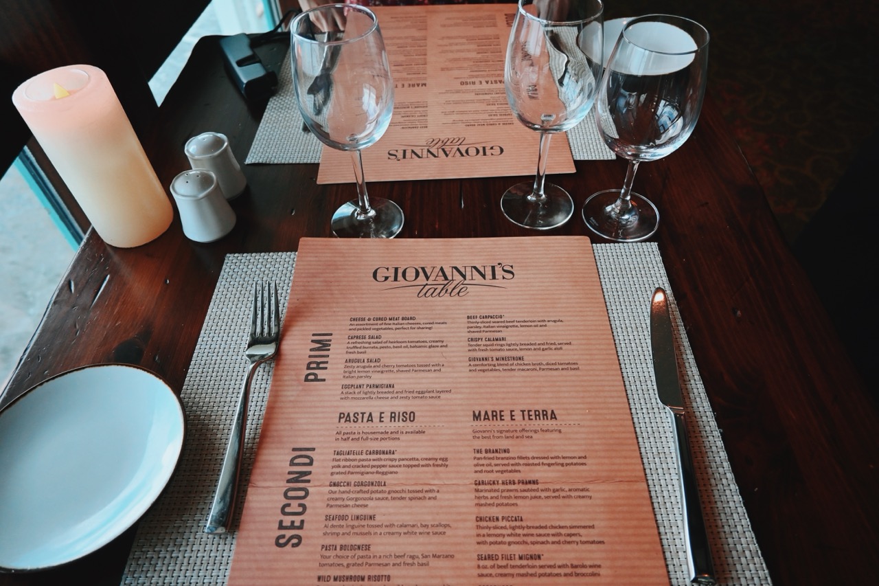 Giovanni's Table Royal Caribbean Menu