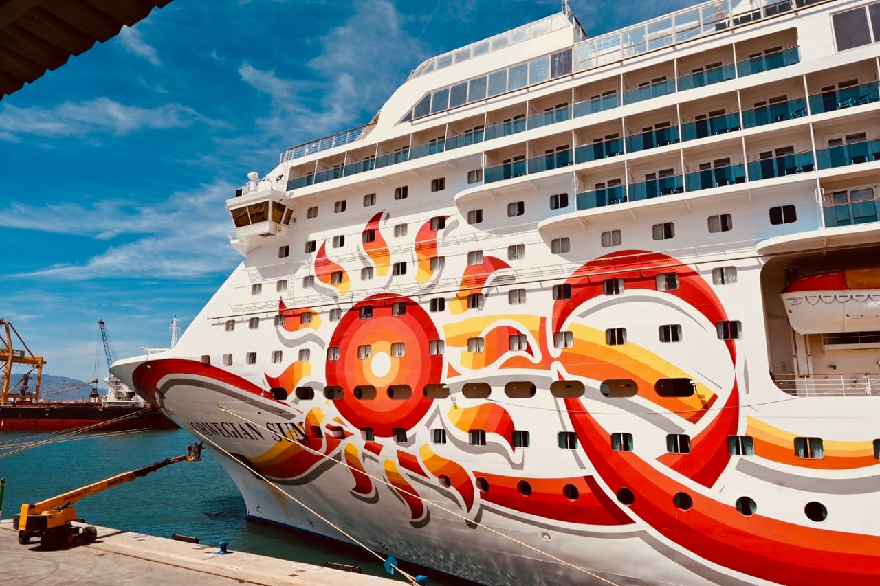 Norwegian Sun docked in Lisbon, Portugal