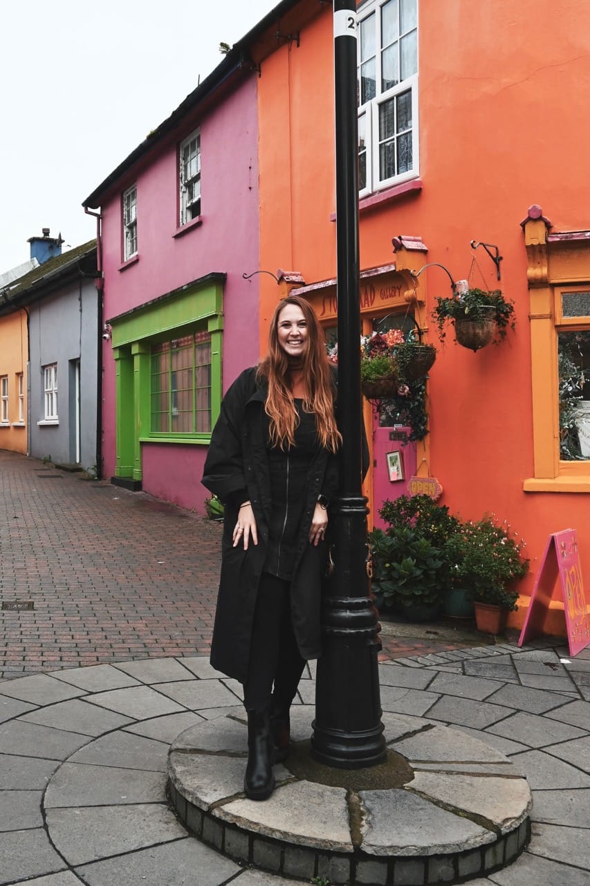 Allie Hubers in Ireland wearing British Isles Cruise Outfits