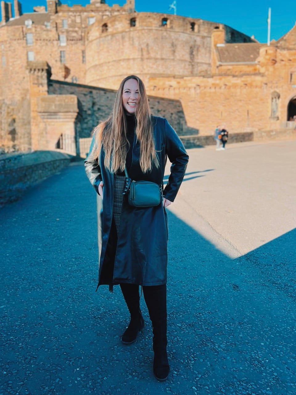 Allie Hubers in Edinburgh, Scotland wearing British Isles Cruise