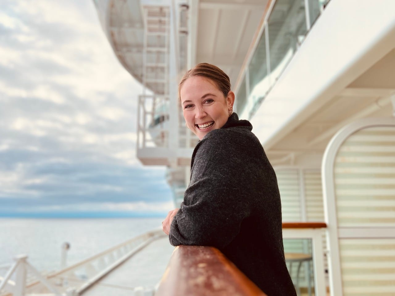 Allie Hubers wearing British Isles Cruise Outfits