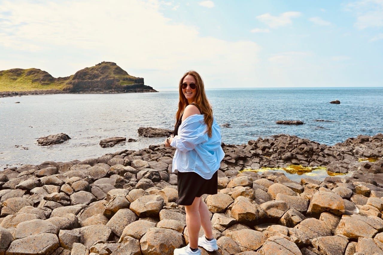 Allie Hubers wearing British Isles Cruise Outfits in Northern Ireland