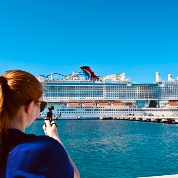 Angie Vognild taking Carnival Celebration pictures in Cozumel, Mexico