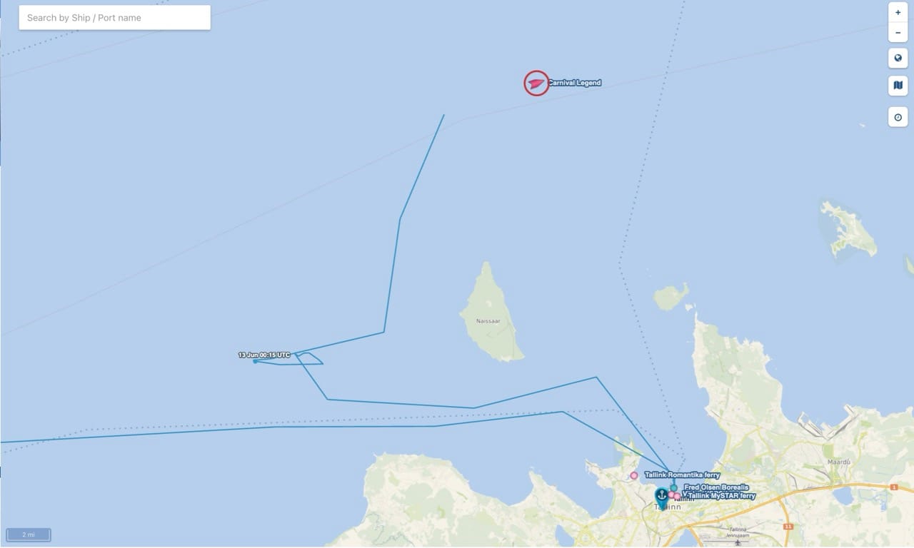 Carnival Legend CruiseMapper Route Sandbar Incident