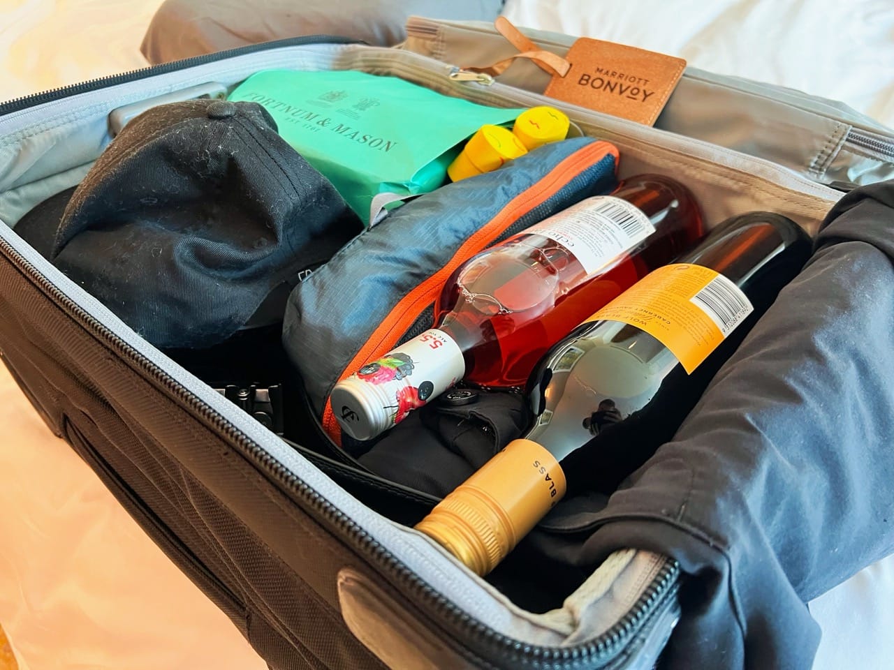 Celebrity Cruise Wine Bottles in Carry On Suitcase