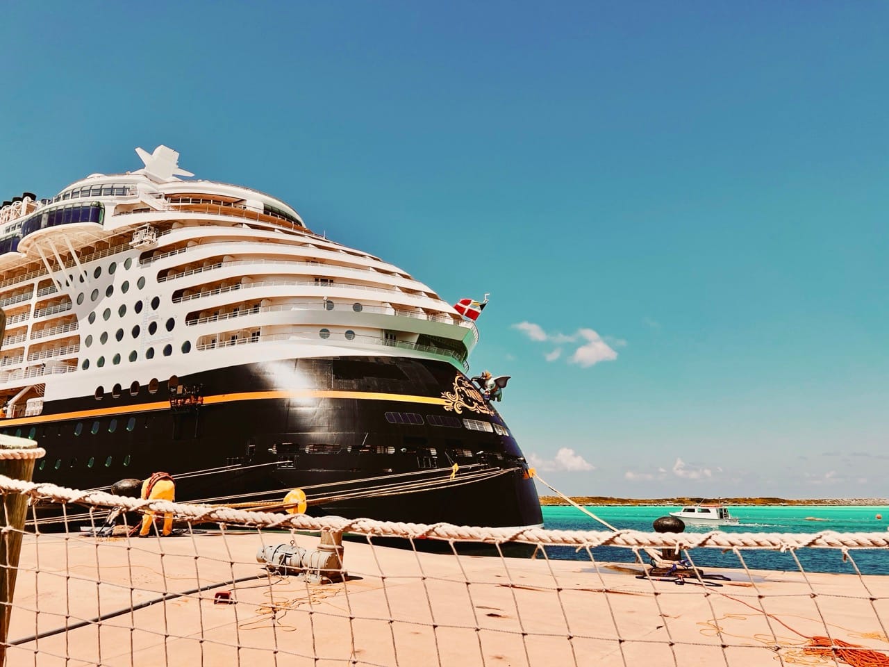 Disney Fantasy cruise ship in Castaway Cay