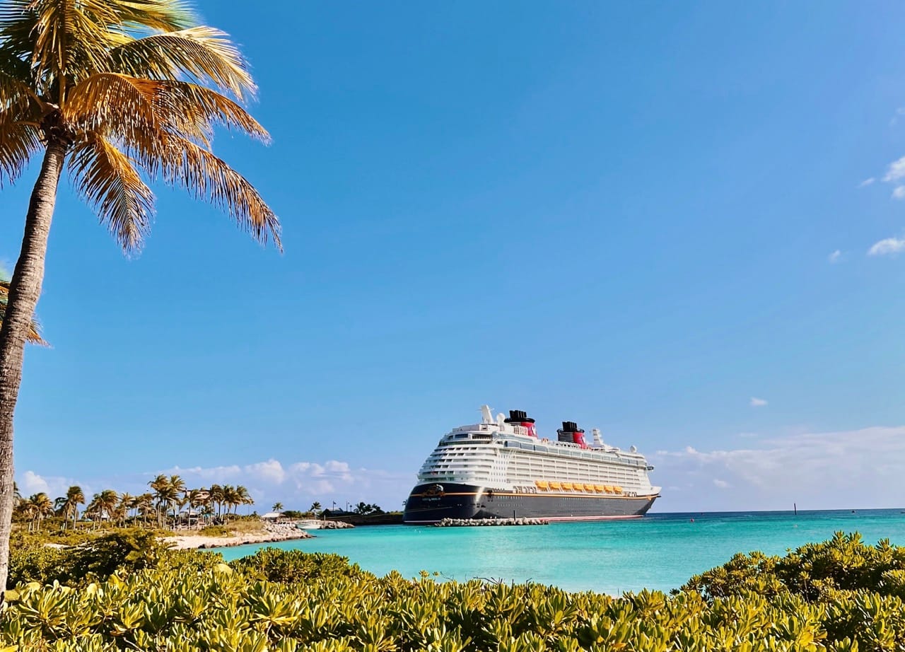 Disney Cruise Ship docked in Castaway Cay
