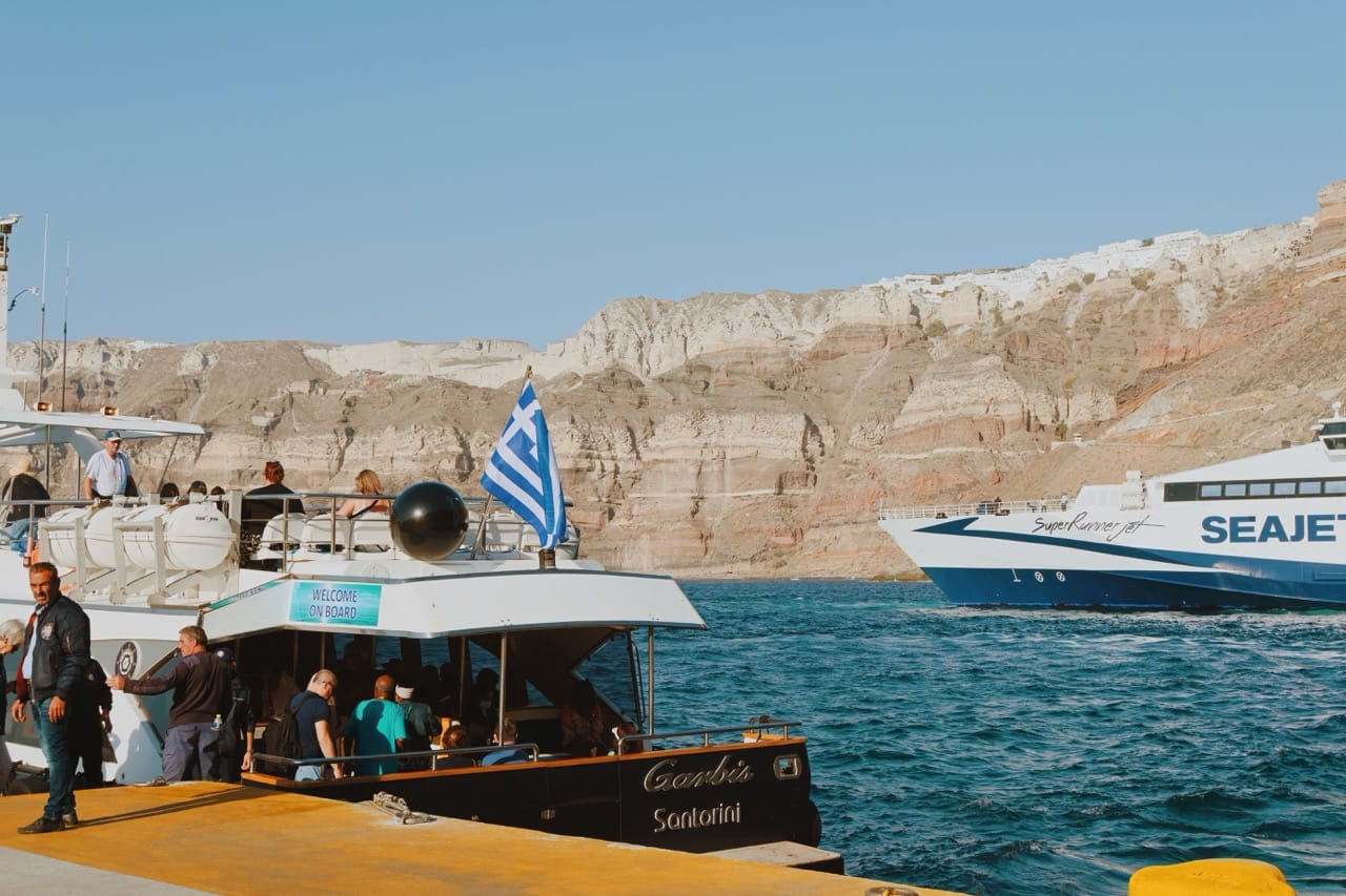 Santorini Greece Ferry Athinos Port 
