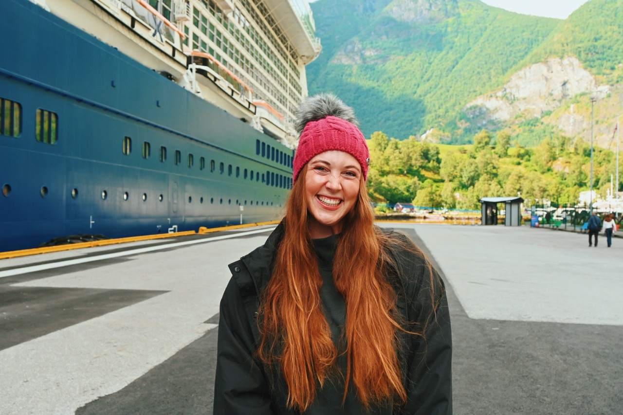 Allie Hubers in Flam Norway aboard Celebrity Apex