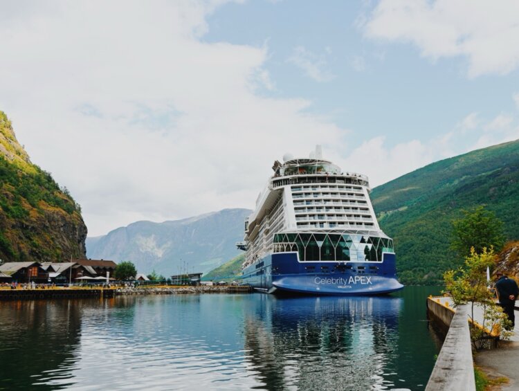 Celebrity Apex docked in Flam, Norway