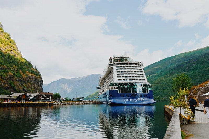 Celebrity Apex docked in Flam, Norway
