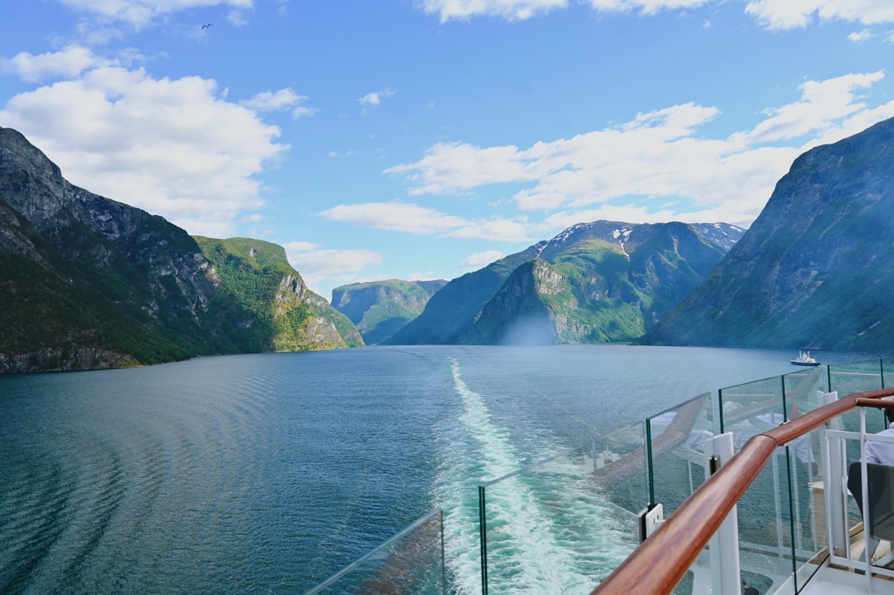 Celebrity Apex sailing through Norway Fjords