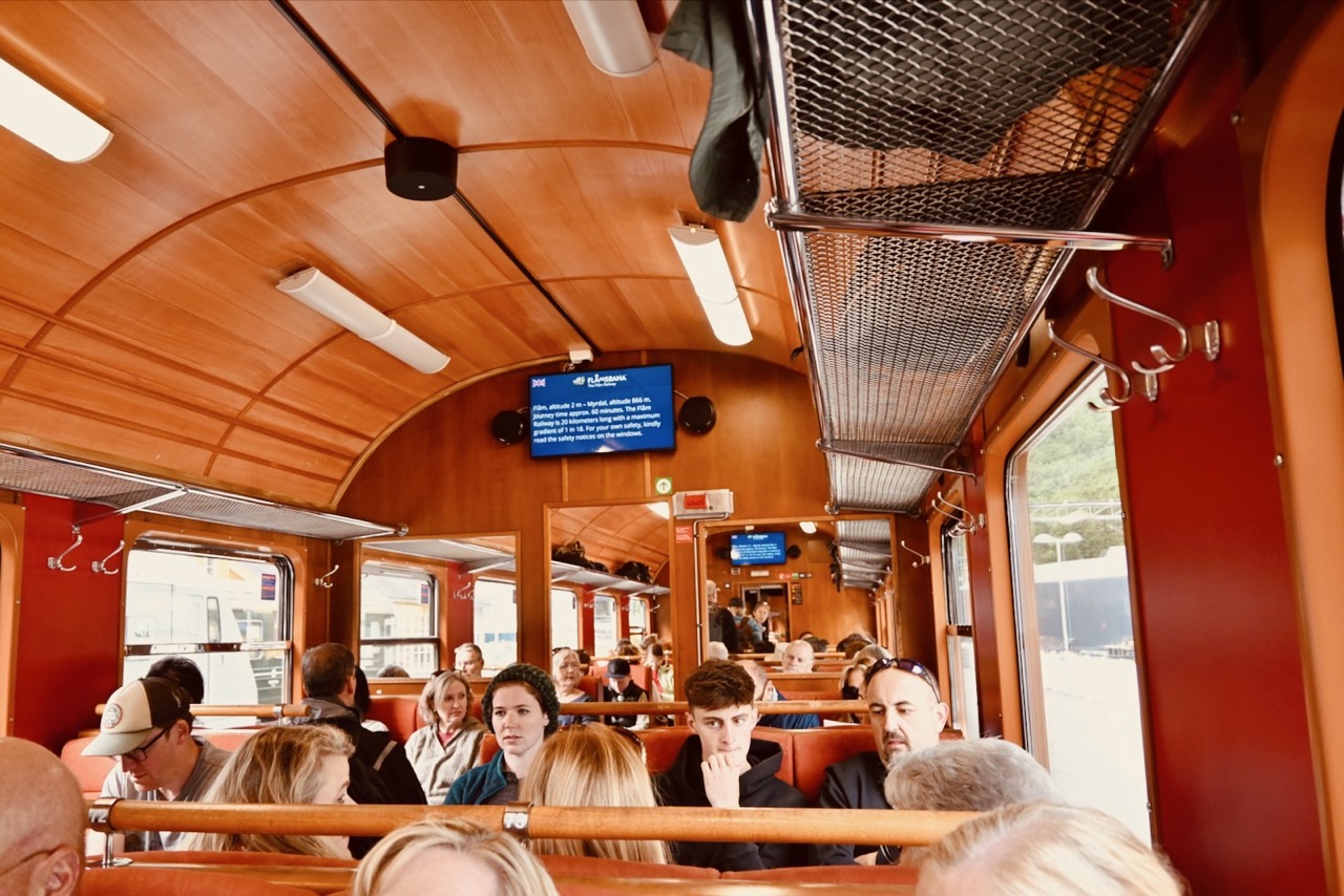 Flam Railway Seats on the train