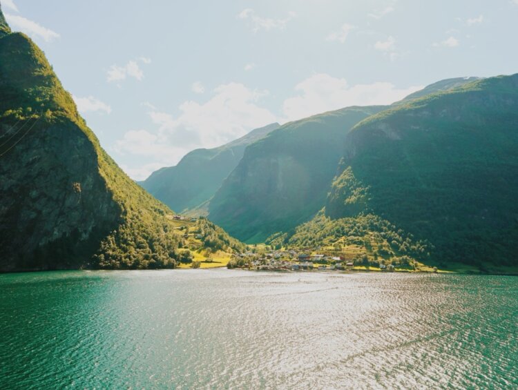 Celebrity Apex sailing through Norway Fjords