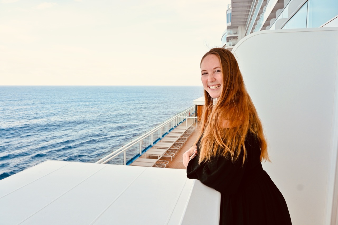 Allie Hubers on Carnival mardi gras cruise ship