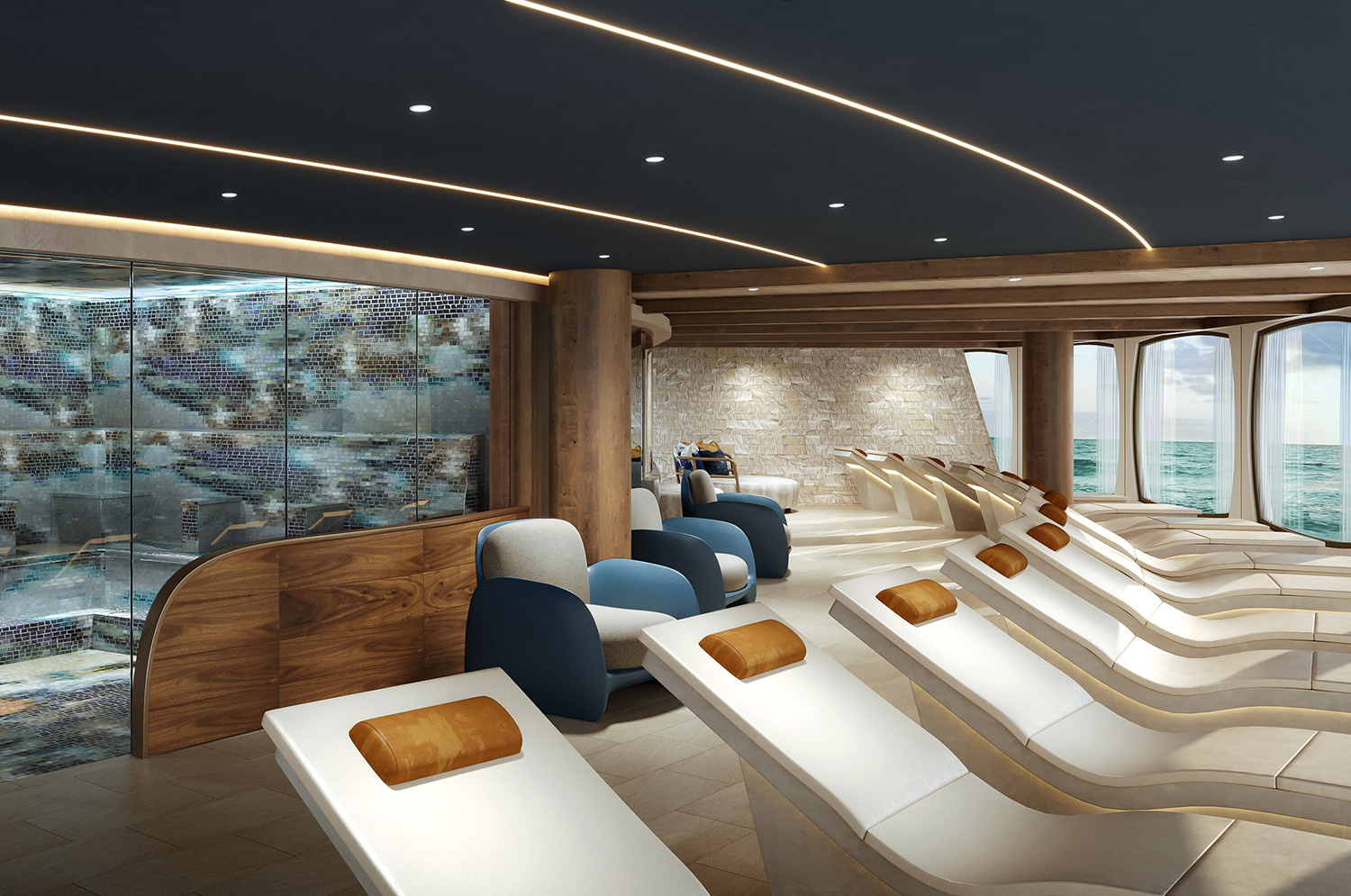 Norwegian Aura Spa Heated Loungers