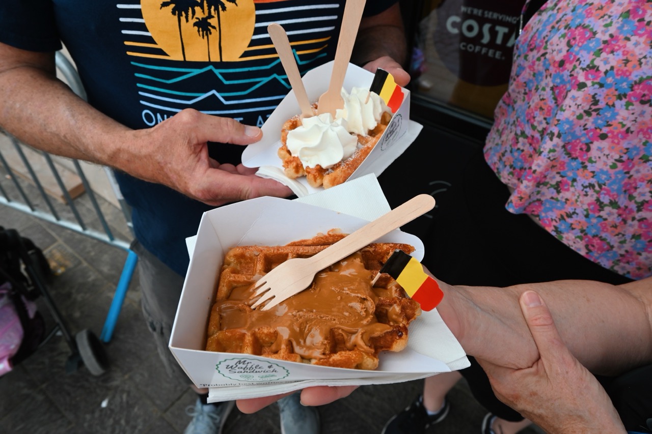 Bruges Belgium Waffle during cruise excursion