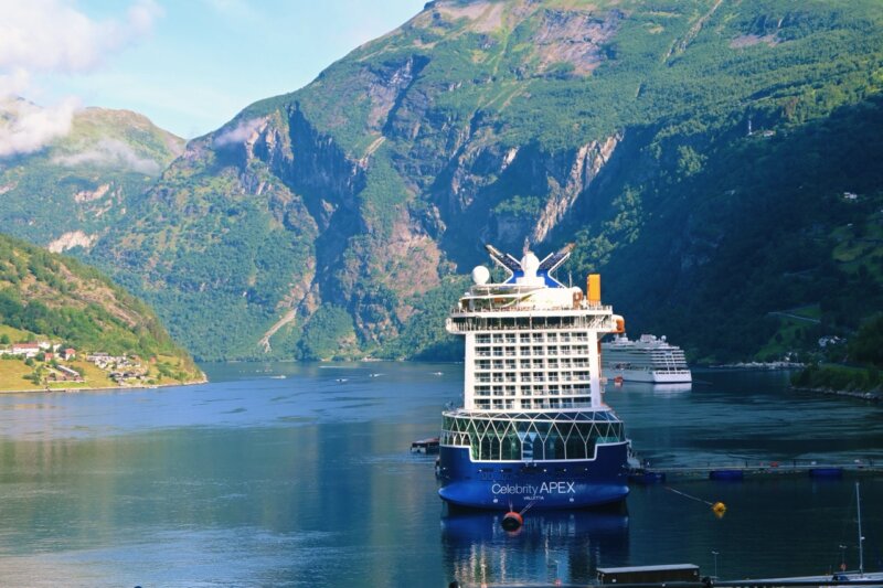 Celebrity Apex docked in Geiranger, Norway