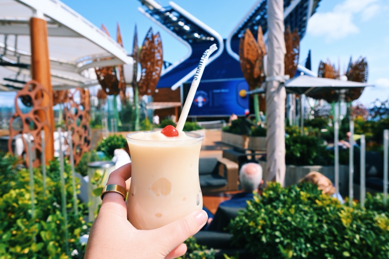 Celebrity Cruise pina colada drink 