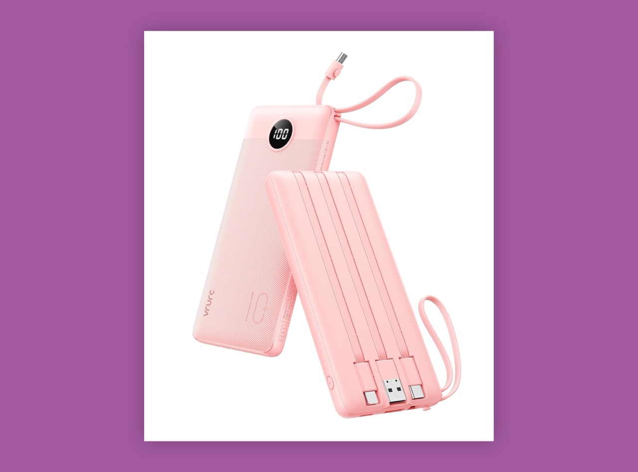 Portable charger with cords