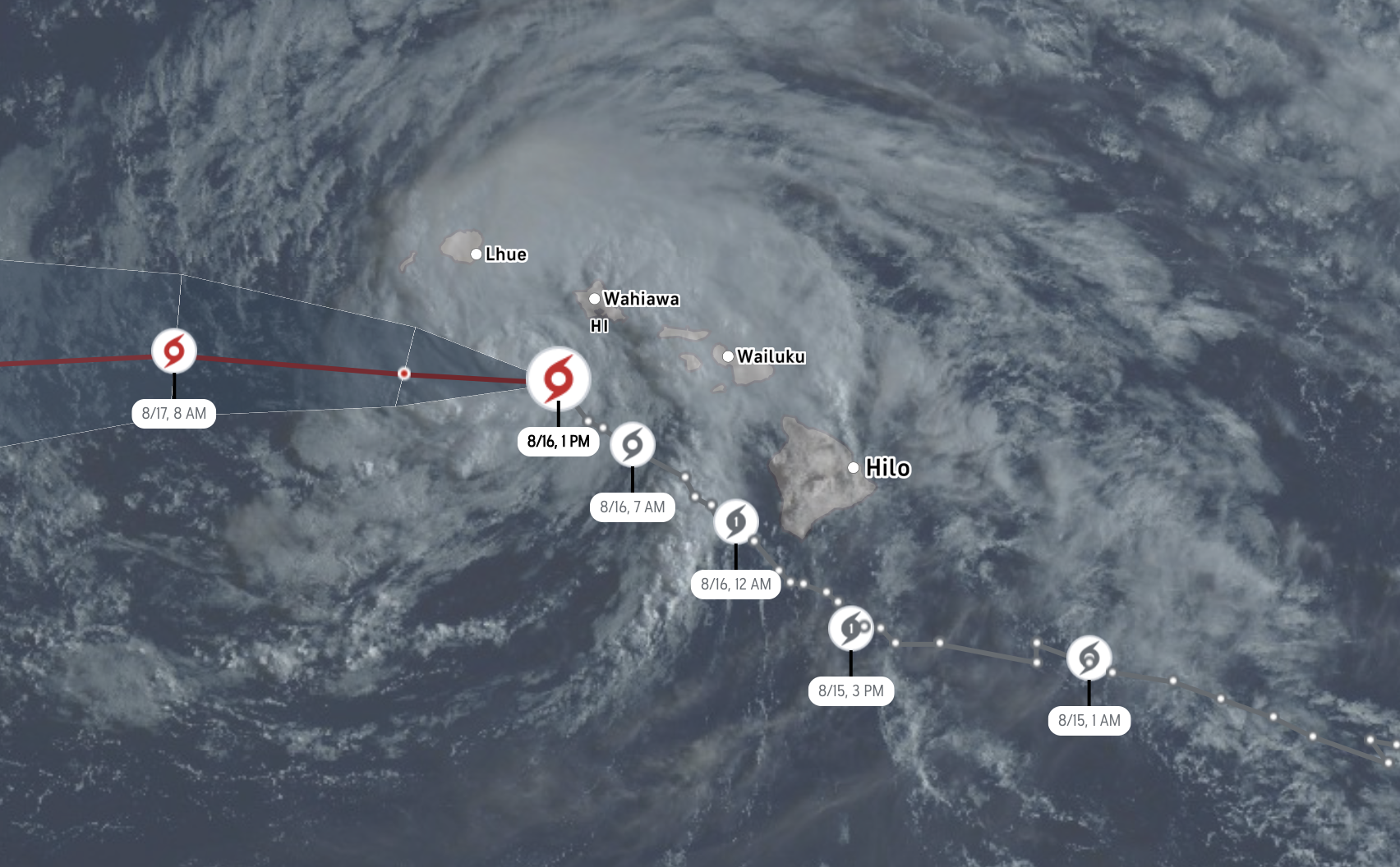Lala Tropical Storm Hawaii Route