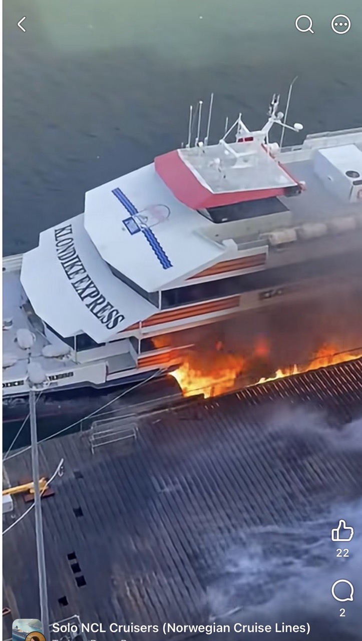 NCL Jade Wharf Fire in Whittier Alaska