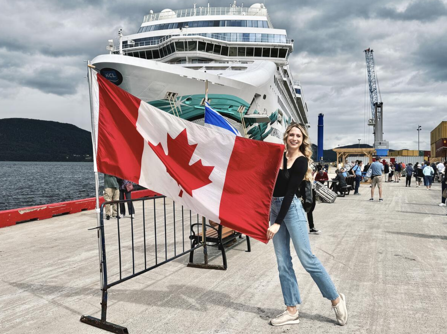 Hayley Phillips wearing New England and Canada Cruise Outfits